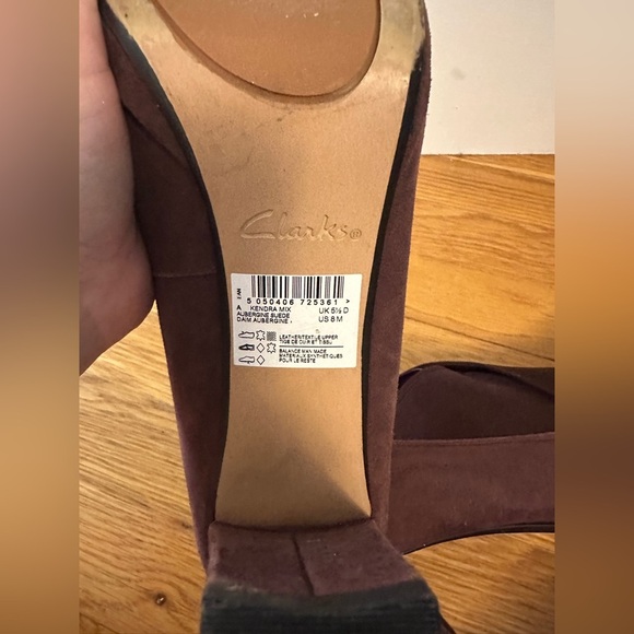 CLARKS KENDRA MIX BURGUNDY WINE MAROON SIZE 8 3.5" HEEL NEW - Picture 3 of 7